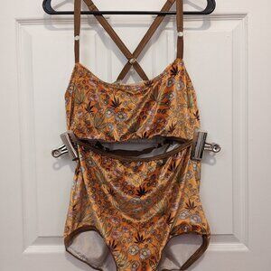 Solstice Intimates Sungrown Printed Velvet Underwear and Bralette Set